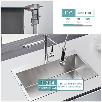 SEA - KK KINKIB 28 inch Drop-in Kitchen Sink, Stainless Steel